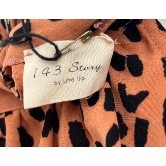 143 Story By Line Up Women's Leopard Print Cold Shoulder Blouse Large - Picture 4 of 5